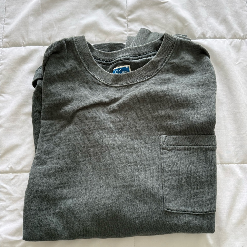 J.Crew Olive Knit Crew Neck